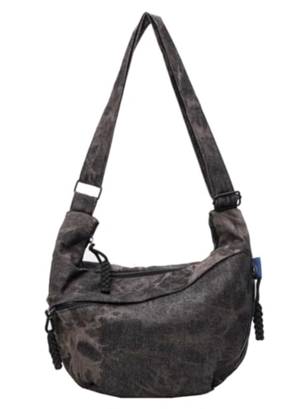 Nylon Crossbody Bag Multi-Pocket Sling Hobo Crescent Shoulder Purse